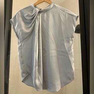 Elegant Women's Satin Top - Light Gray